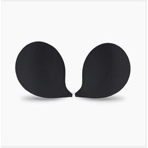 NuBra Push Up Plunge Size D Black Strapless Adhesive Bra for Women